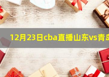 12月23日cba直播山东vs青岛