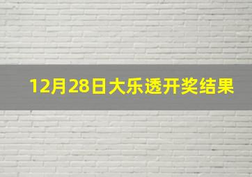 12月28日大乐透开奖结果