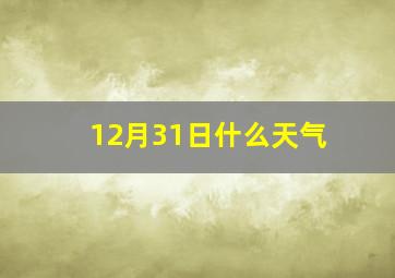 12月31日什么天气