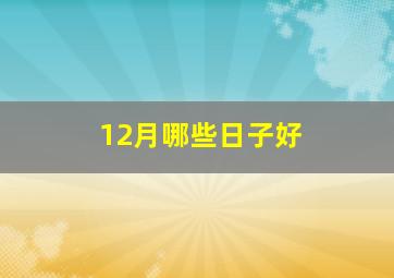 12月哪些日子好