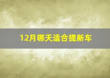 12月哪天适合提新车