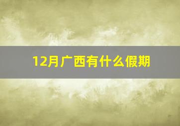 12月广西有什么假期