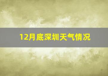 12月底深圳天气情况