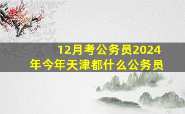 12月考公务员2024年今年天津都什么公务员