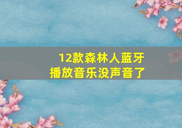 12款森林人蓝牙播放音乐没声音了