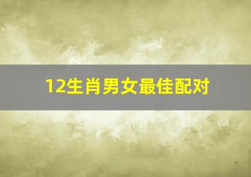 12生肖男女最佳配对