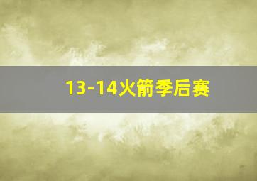 13-14火箭季后赛