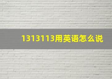 1313113用英语怎么说