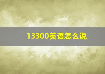 13300英语怎么说