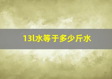 13l水等于多少斤水