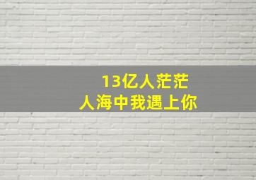 13亿人茫茫人海中我遇上你