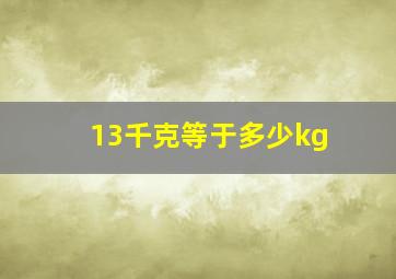 13千克等于多少kg