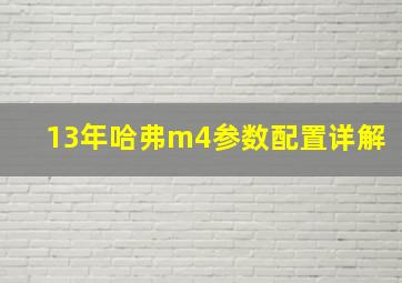 13年哈弗m4参数配置详解