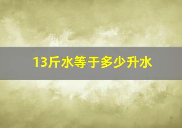 13斤水等于多少升水