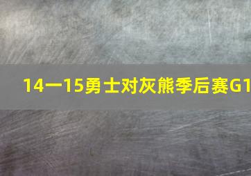 14一15勇士对灰熊季后赛G1