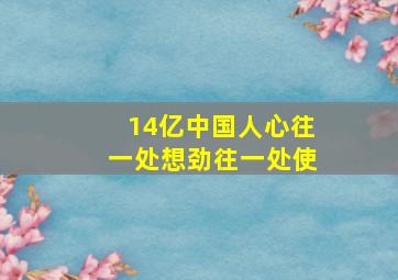 14亿中国人心往一处想劲往一处使