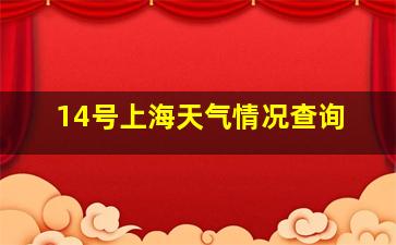 14号上海天气情况查询