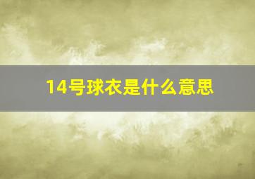 14号球衣是什么意思