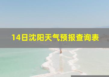 14日沈阳天气预报查询表