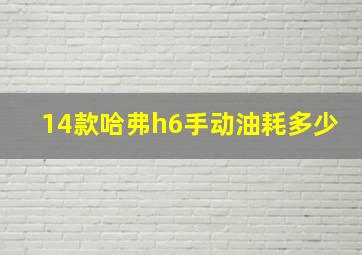 14款哈弗h6手动油耗多少