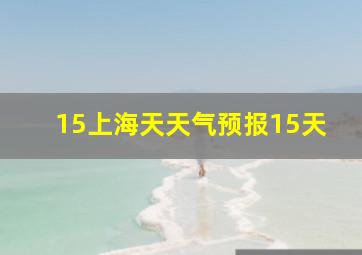 15上海天天气预报15天