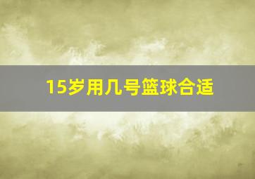 15岁用几号篮球合适