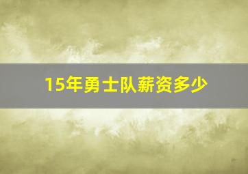 15年勇士队薪资多少