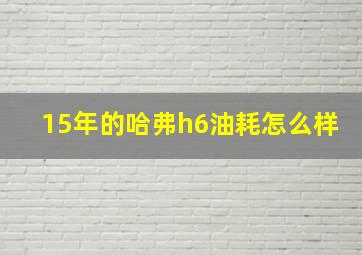 15年的哈弗h6油耗怎么样