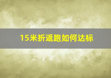 15米折返跑如何达标