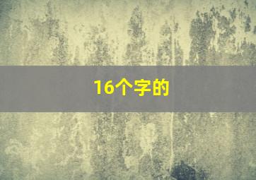 16个字的