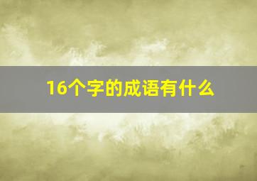 16个字的成语有什么