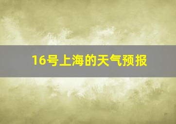 16号上海的天气预报