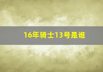 16年骑士13号是谁