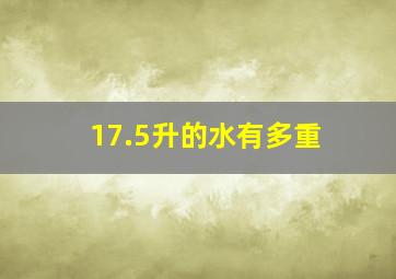 17.5升的水有多重