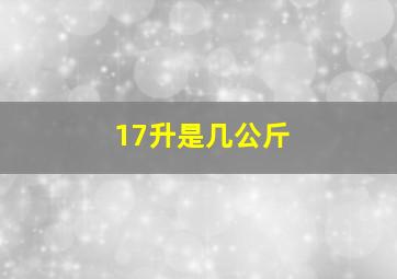 17升是几公斤