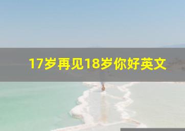 17岁再见18岁你好英文