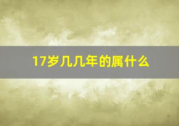 17岁几几年的属什么