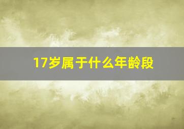 17岁属于什么年龄段