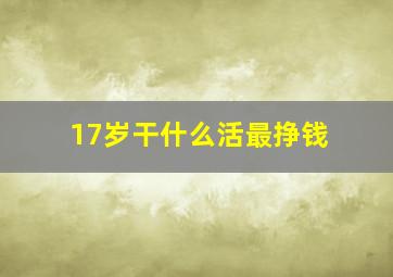 17岁干什么活最挣钱