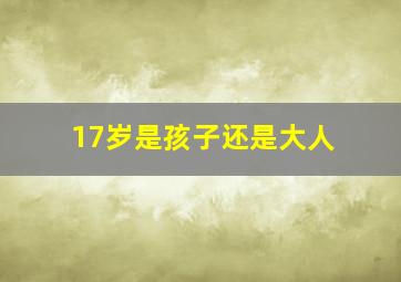 17岁是孩子还是大人