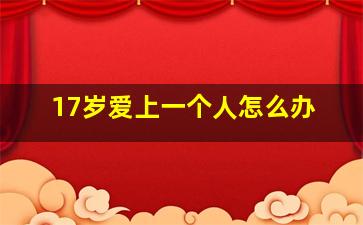 17岁爱上一个人怎么办