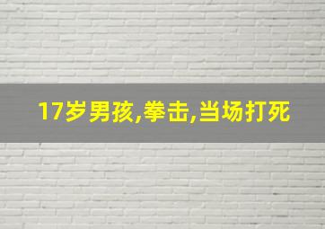 17岁男孩,拳击,当场打死