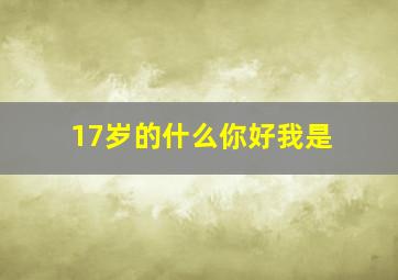 17岁的什么你好我是