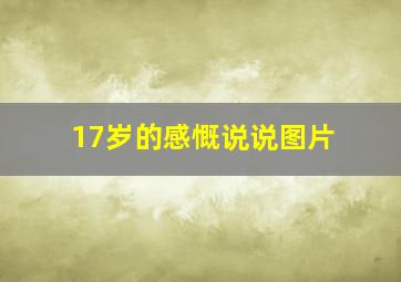 17岁的感慨说说图片