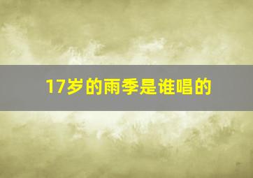 17岁的雨季是谁唱的