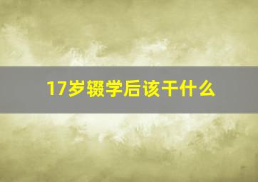 17岁辍学后该干什么