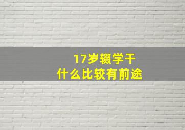 17岁辍学干什么比较有前途