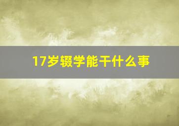 17岁辍学能干什么事