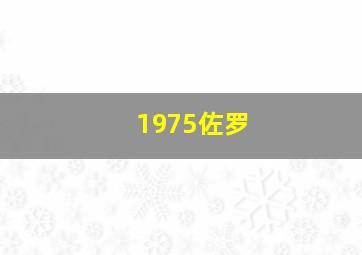 1975佐罗