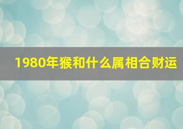 1980年猴和什么属相合财运